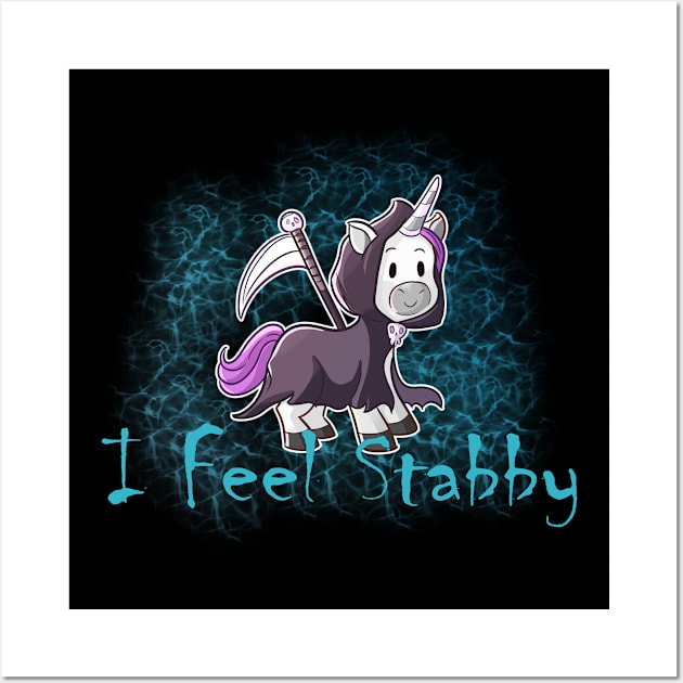 Grim Reaper Unicorn "I Feel Stabby" Wall Art by Wanderer Bat